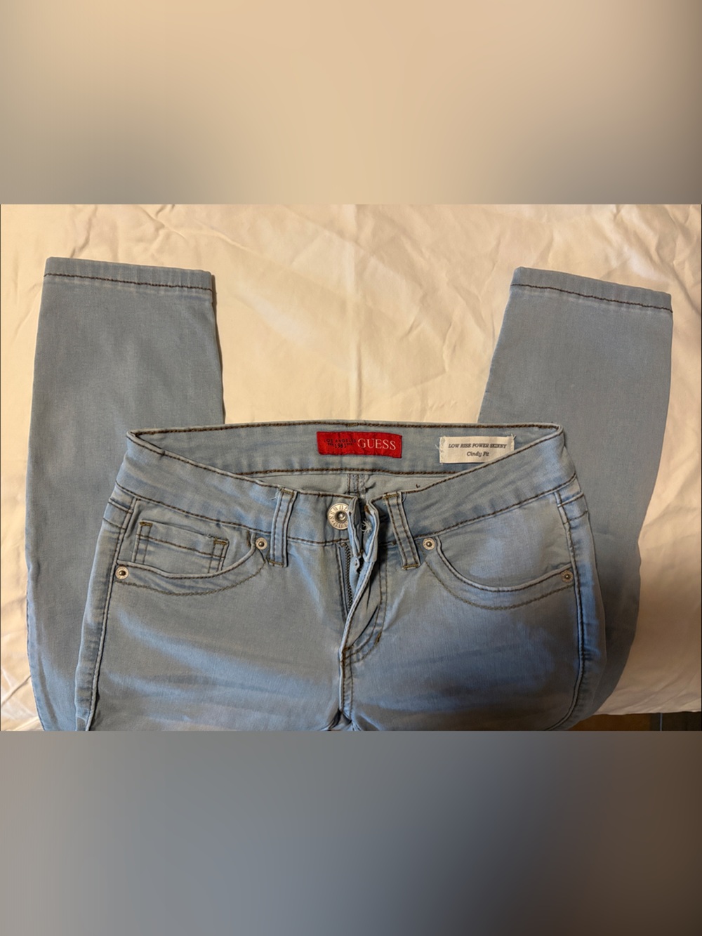 GUESS Light Blue Low Rise Low Rise Power Skinny Cindy Fit Jeans